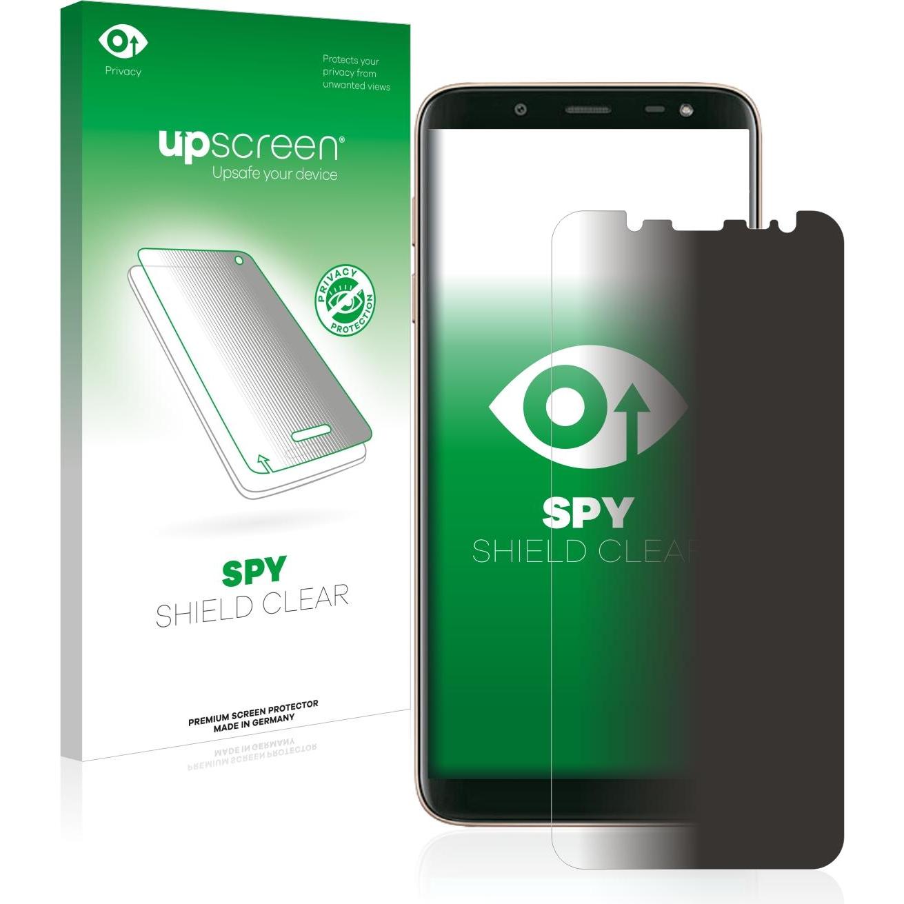 upscreen Spy Shield Blickschutzfolie (1 Stück, Samsung Galaxy J6 (2018)), Smartphone Schutzfolie, Blau
