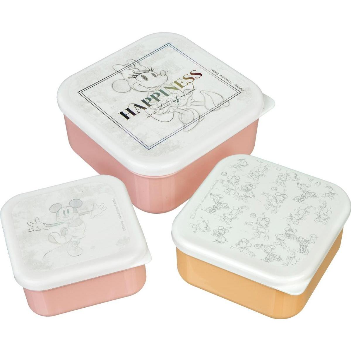 Undercover Minie Mouse Lunch Box Set 3pcs., Lunchbox, Weiss, Gelb, Rosa