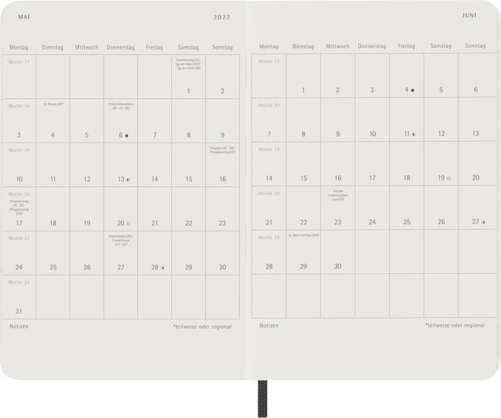 Produktbild Moleskine 12 Monate Wochen NotizKalende (A6, 1 Woche / 1 Seite)