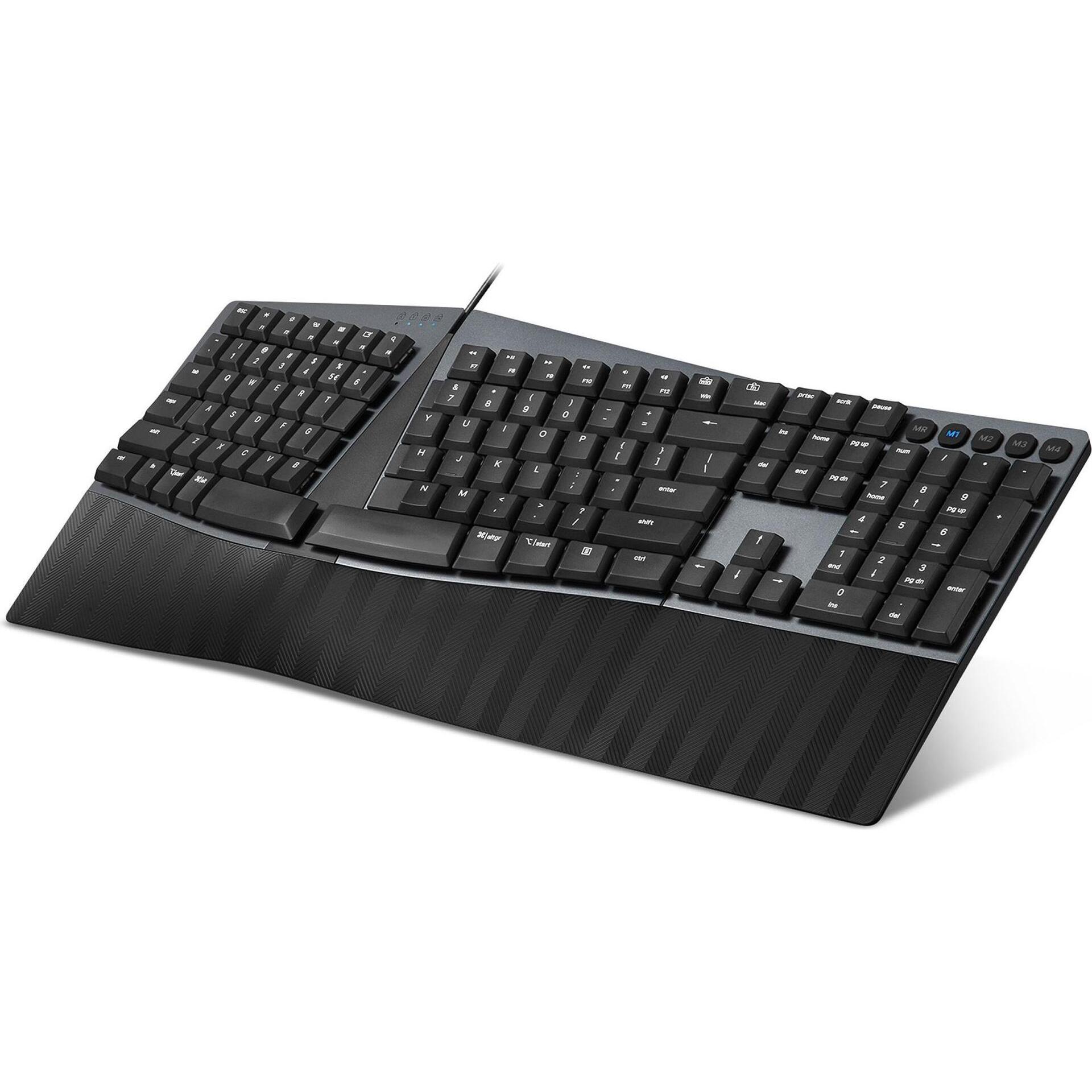 Thumbnail - Perixx PERIBOARD-535 DE BR, Kabelgebundene ergonomische mechanische Tastatur - flache braune taktil (DE, Kabelgebunden),...