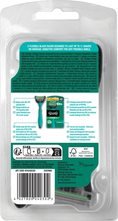 Produktbild Wilkinson Rasierer Extreme3 Sensitive 6+2
