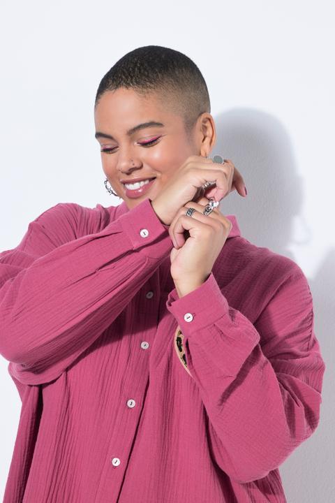 Produktbild Studio Untold Hemdbluse, oversized, Musselin, Heart-Patch (54, 56)