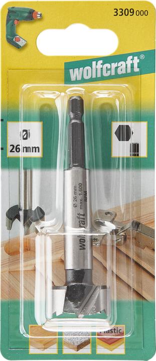 Immagine prodotto wolfcraft 1 Punta Forstner con gambo esagonale ø26x90mm (8 mm)