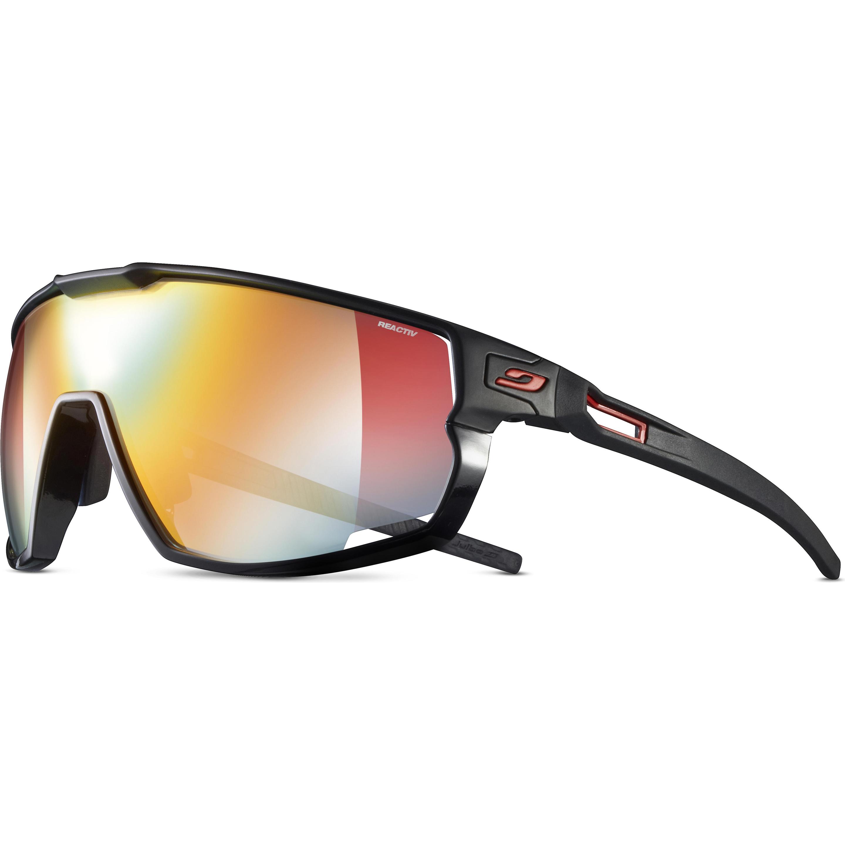 Julbo, Unisex, Sportbrille, Rush Reactiv Performance (Schwarz, multilayer rot), Schwarz