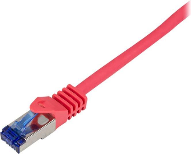 Produktbild LogiLink Patchkabel Ultraflex, Kat.6A, S/FTP, 5,0 m, rot mitCat.7 Rohkabel, extra flexibles & weiches Kabel m (S/FTP, CAT6a, 5 m)