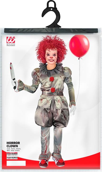 Immagine prodotto Widmann Camicia da clown assassino, pantaloni, pantaloncini, cintura, soprascarpe per bambini