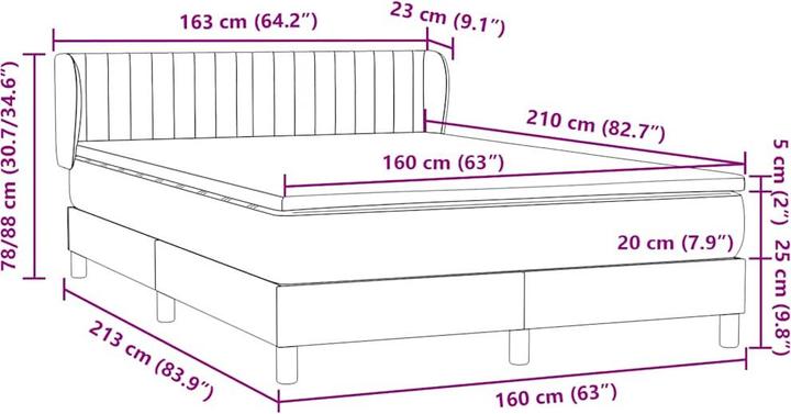 Produktbild vidaXL Boxspringbett (160 x 210 cm)