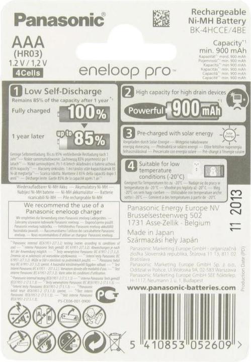 Immagine prodotto Panasonic Battery Pro BK-3HCCE/4BE Mignon AA NiMH Battery e ACBOXAA (4 pz., AA, 2450 mAh)