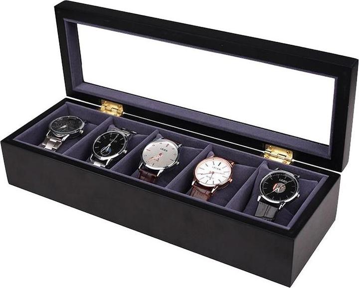 Image du produit JTI Montres box pour 5 montres, bois - noir