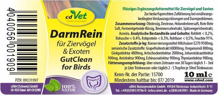 Produktbild cdVet BronchialVital Ziervögel & Exoten (1 x)