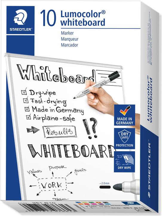 Image du produit Staedtler Marqueur pour tableau blanc Lumocolor 351 (Multicolore, 2 mm, 10 x)