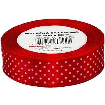 Brewis, Confezione regalo, Rot gepunktetes Satinband 25mmx22m