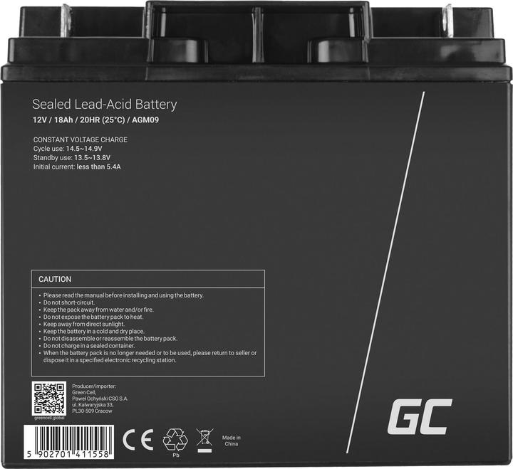 Image du produit GreenCell AGM09 (12 V, 18 Ah)