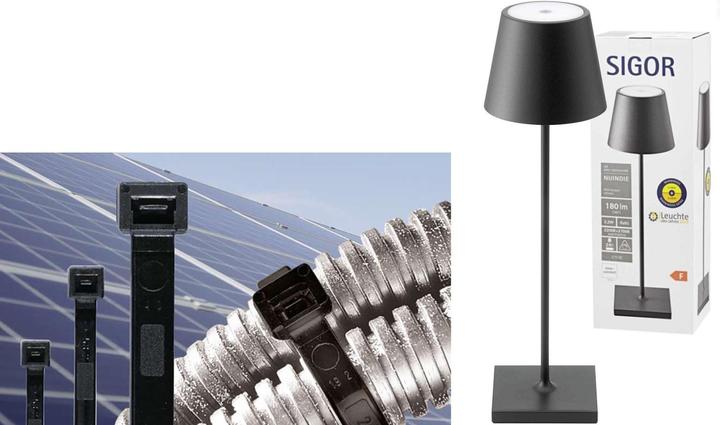 Produktbild Cimco 181799 Kabelbinderset PV Sigor (280 mm, 1000 Stk.)