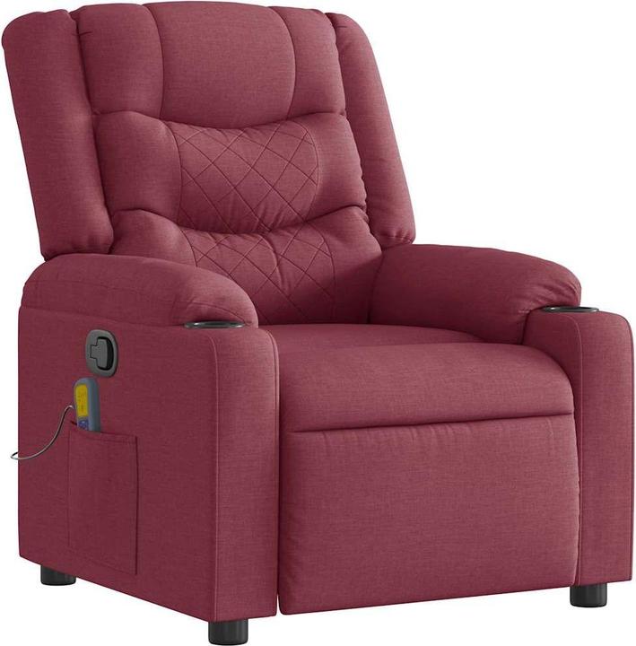 Actual product image vidaXL Massage chair wine red fabric