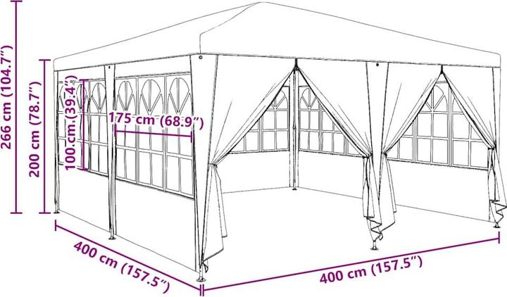 Image du produit vidaXL Tente de réception (400 cm, 400 cm)
