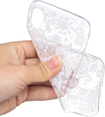 Produktbild Ueli Express iPhone XS / X Super Slim Gummi Schutzhülle Tattoo Weiss (Apple iPhone XS, Apple iPhone X)