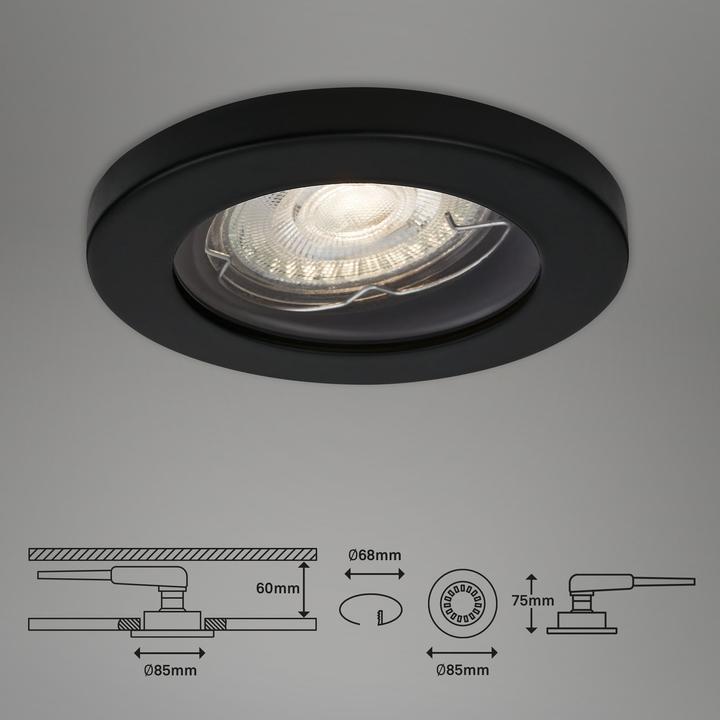 Produktbild Briloner LED Einbauleuchten 3er-Set, matt-schwarz, 3xLED/GU10/5W (400 lm, GU10)