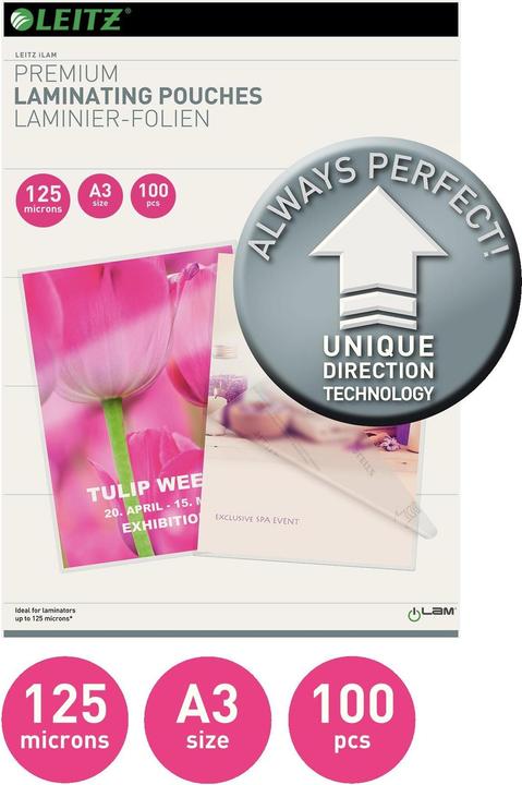 Actual product image Leitz Laminating foil (A3, 100 Piece, 125 µm)