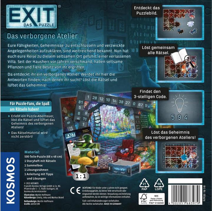 Image du produit Kosmos EXIT® - Das Puzzle : L'Atellier caché (500 pièces)