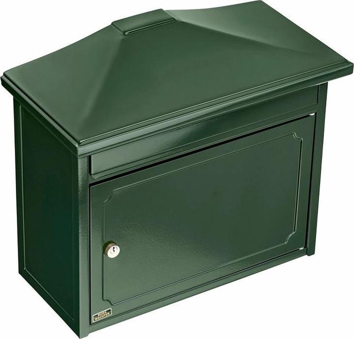 Actual product image Burg Wächter Galvanised steel letter box WxHxD 410/205/345 mm Copenhagen 882 green