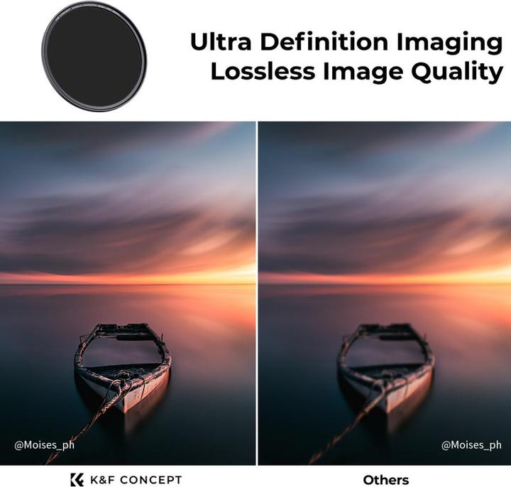 Produktbild K&F Concept 77mm Magnetic 5pcs Filter Kit, GND8+ND8+ND64+ND1000+Filter Ring, Green Coated (Nano X Series) (77 mm, ND- / Graufilter)