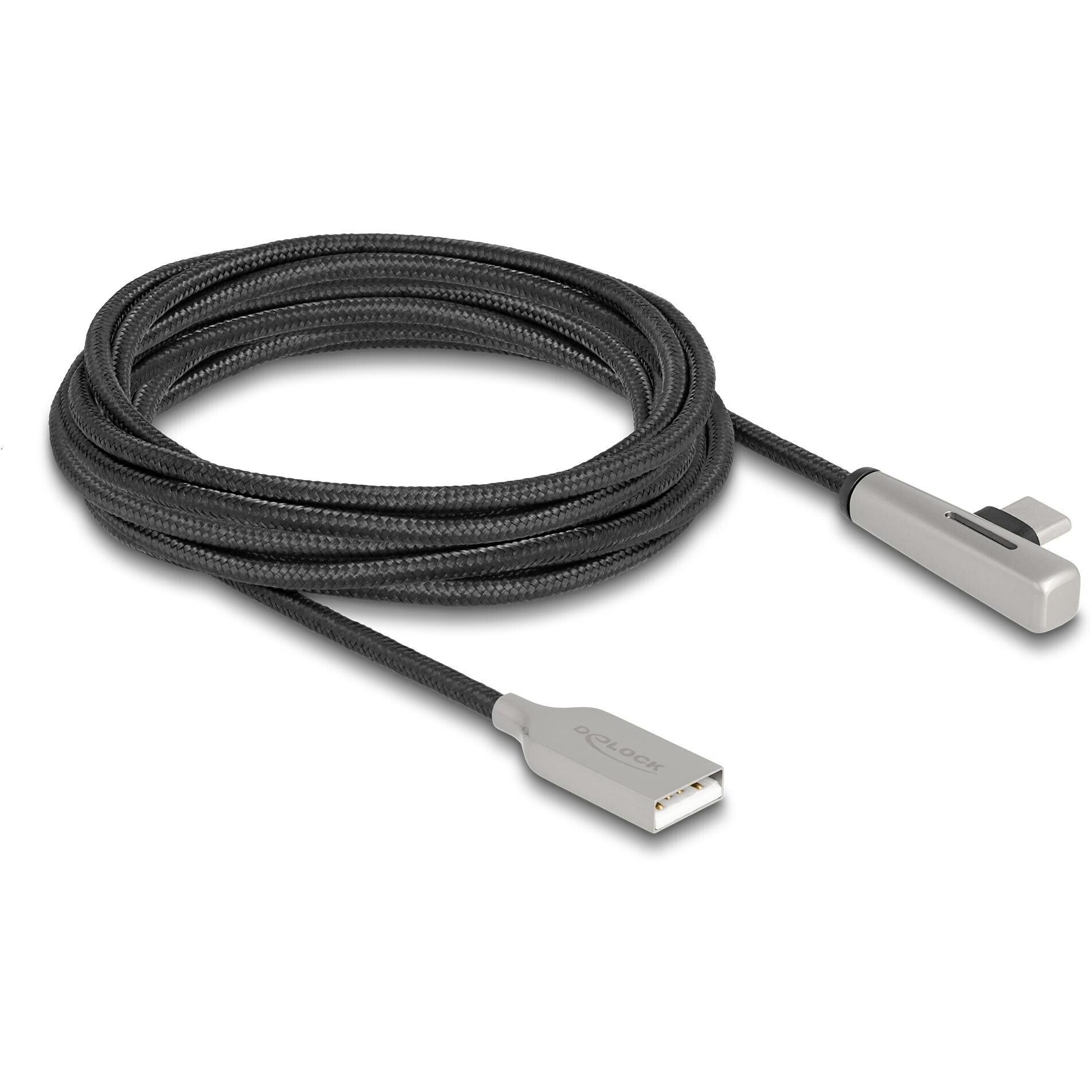 Delock USB 2.0 Kabel Typ-A Stecker zu USB Type-C Stecker gew (3 m, USB 2.0), USB Kabel