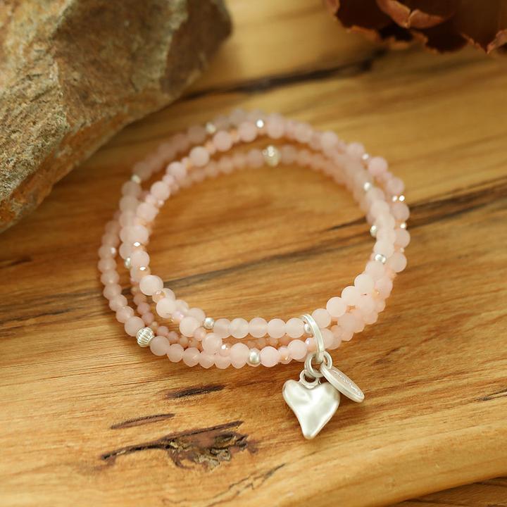 Immagine prodotto Andreani Bracciale con quarzo rosa autentico (8 cm, Rosa)
