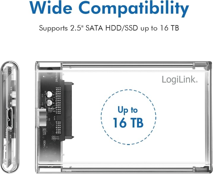 Produktbild LogiLink Festplattengehäuse 2,5", HDD/SSD, USB 3.0, werkzeuglos (2.5")