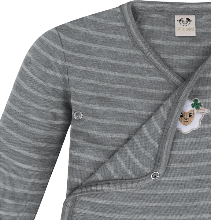 Produktbild Normani 2er Pack Doppelpack Baby-Body Merino Wickelbody Bodysuit Langarm - 9343 (74)