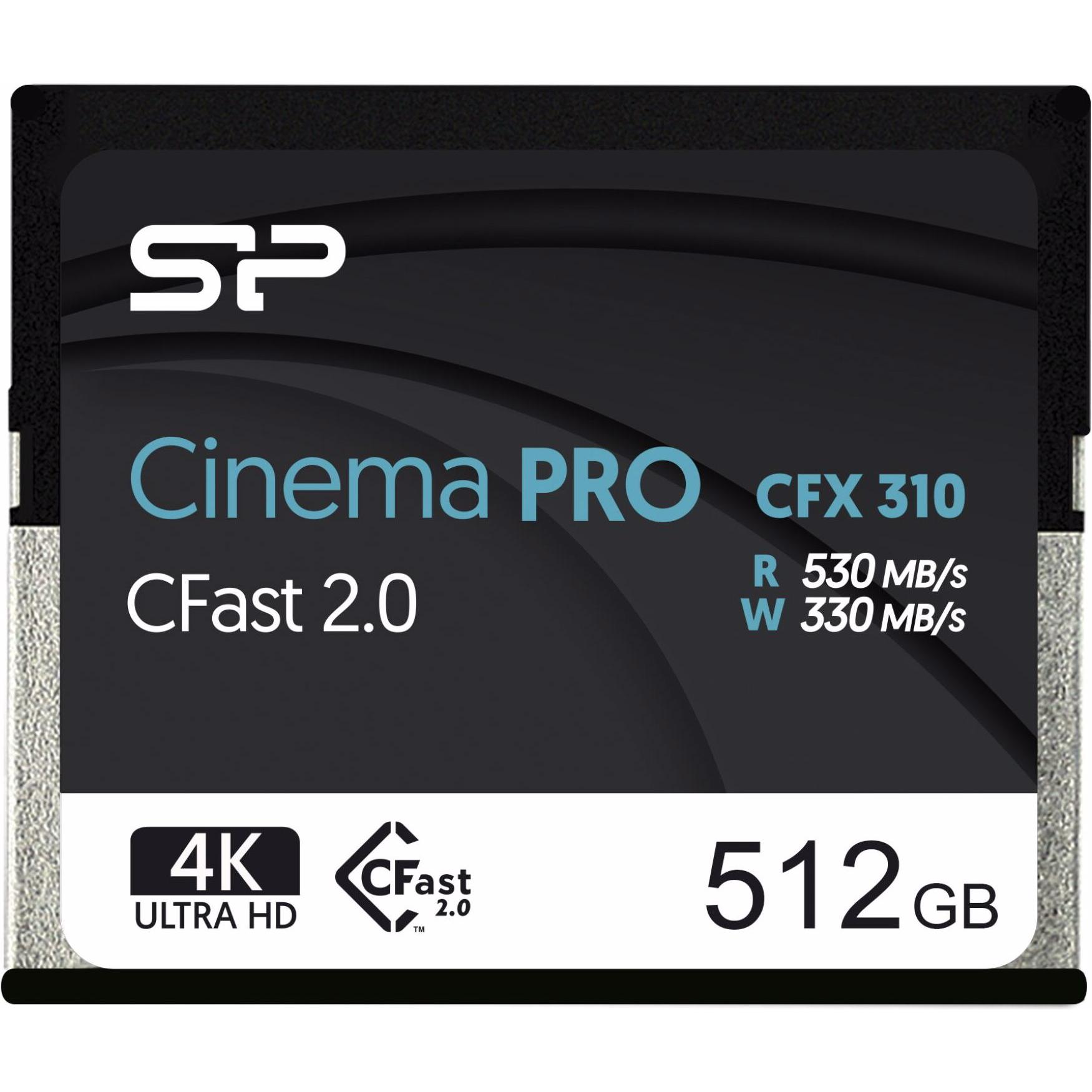 Silicon Power CFX310 CFast card Cinema Pro 512GB (512 GB, CFast 2.0), Speicherkarte, Schwarz