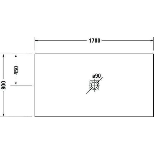 Duravit, Duschwanne, Duschwanne Sustano Rechteck 1700x900x30mm dunkelgrau matt