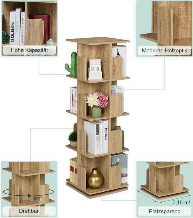 Produktbild Relaxdays Bücherregal (39 x 39 x 125.5 cm)