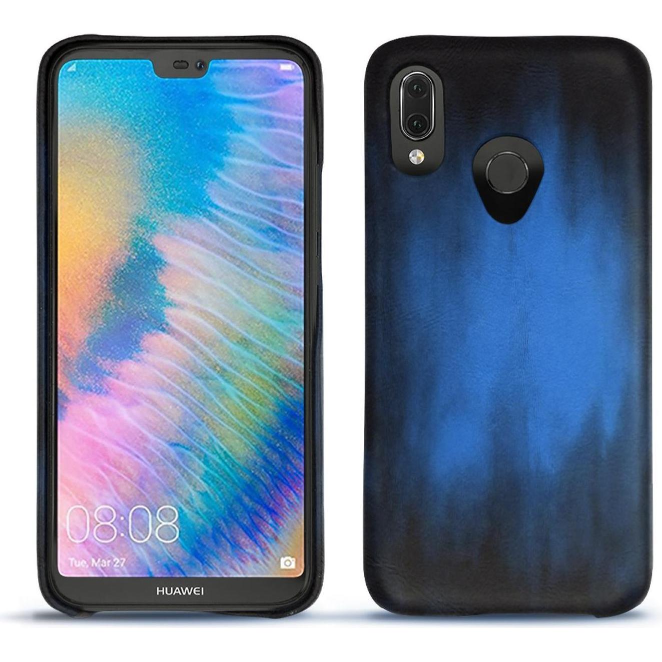 Noreve Lederschutzhülle (Huawei P20 Lite), Smartphone Hülle, Blau