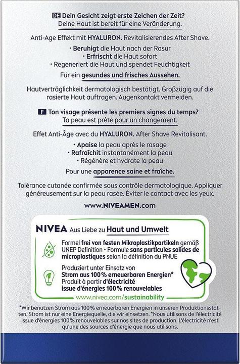 Nährwerte und Zutaten NIVEA MEN Hyaluron Anti-Age (Aftershave Balsam, 100 ml)