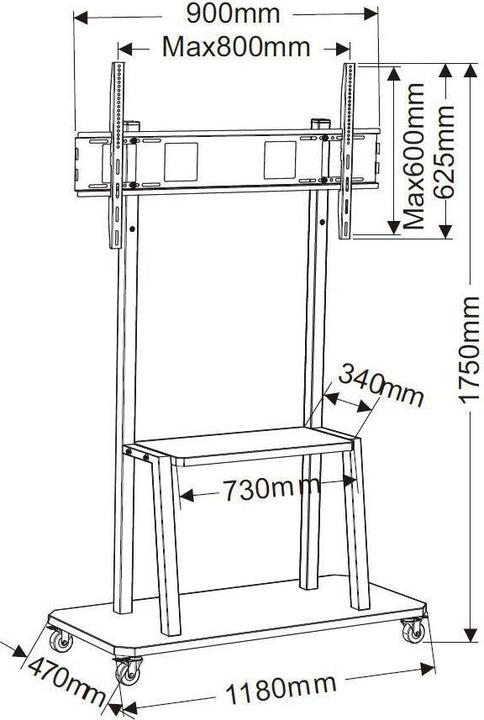 Produktbild Vivolink Mobile stand upto VESA 800x600 (150 kg, 42" - 100")