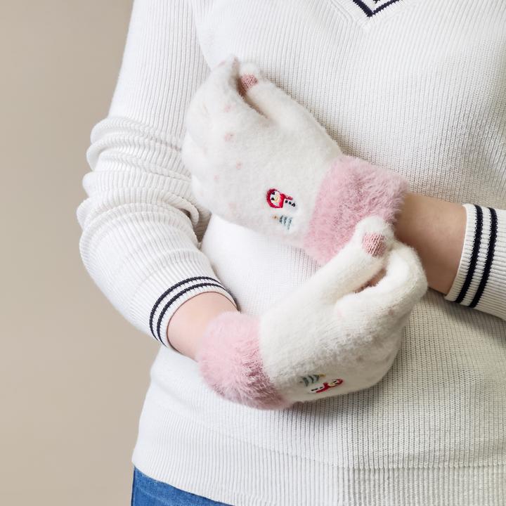 Produktbild Hurtel Schneemann-Winter-Touch-Handschuhe – weiss (One Size)