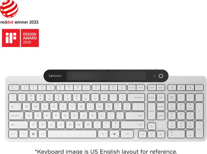 Actual product image Lenovo Self-Charging Bluetooth Keyboard (US, Wireless)