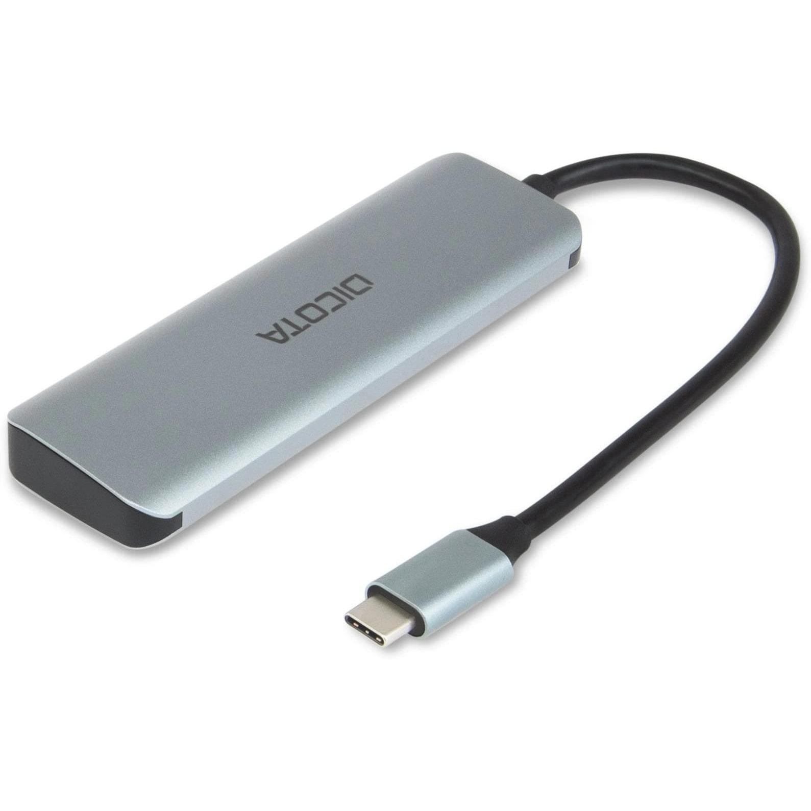 Thumbnail - Dicota D32061 (USB-C, 4 Ports), Dockingstation + USB Hub, Silber