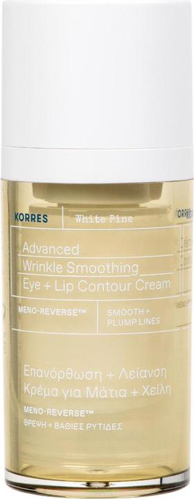 Produktbild Korres White Pine Advanced Wrinkle Smoothing Eye + Lip Contour Cream (Augenpflege Fluid, 15 ml, Tag + Nacht)