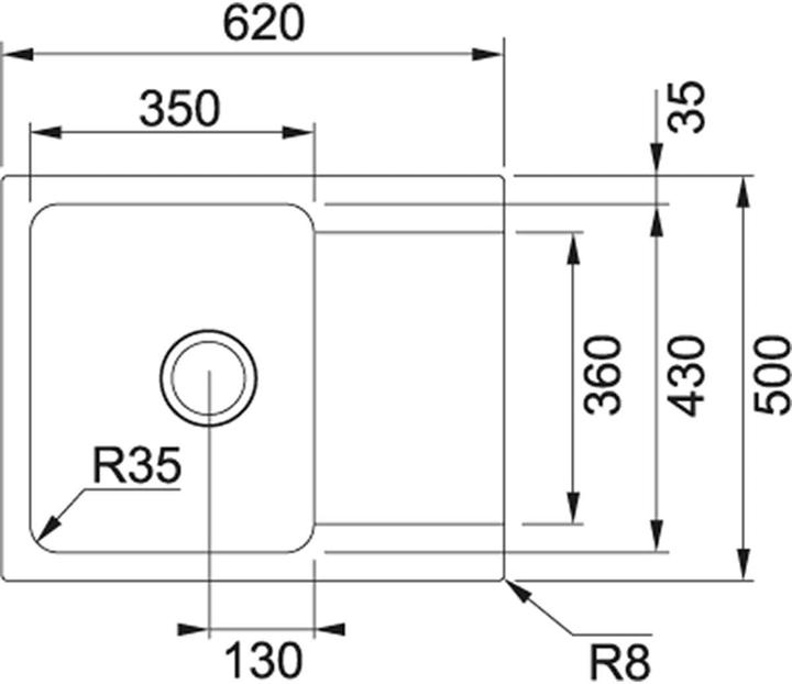 Actual product image Franke Tectonite Orion Einbauspüle (Fitted sink, 47 cm)