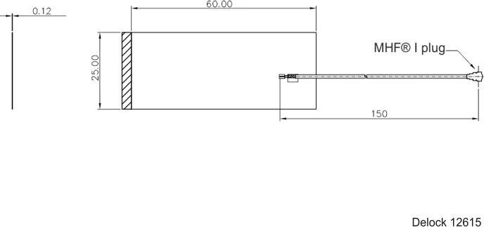Produktbild Delock LPWAN Antenna MHF I plug -2,63 dBi 1,13 15cm FPC internal self adhesive (5G, WLAN)