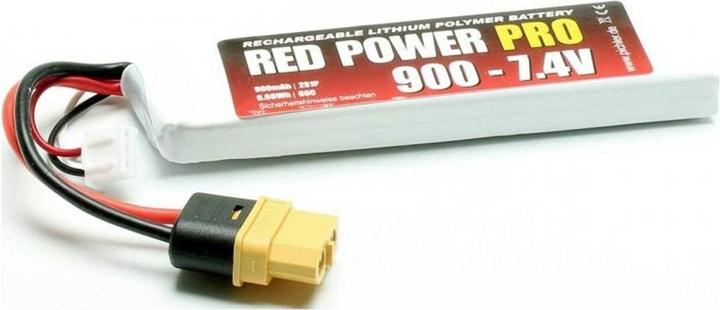 Actual product image Red Power Model making battery pack (LiPo) 7.4 V 900 mAh 60 C Softcase XT60 (7.40 V, 900 mAh)