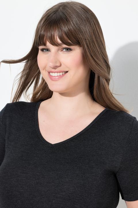 Produktbild Ulla Popken Thermoshirt, Slim, Rundhalsausschnitt, Halbarm (42, 44)