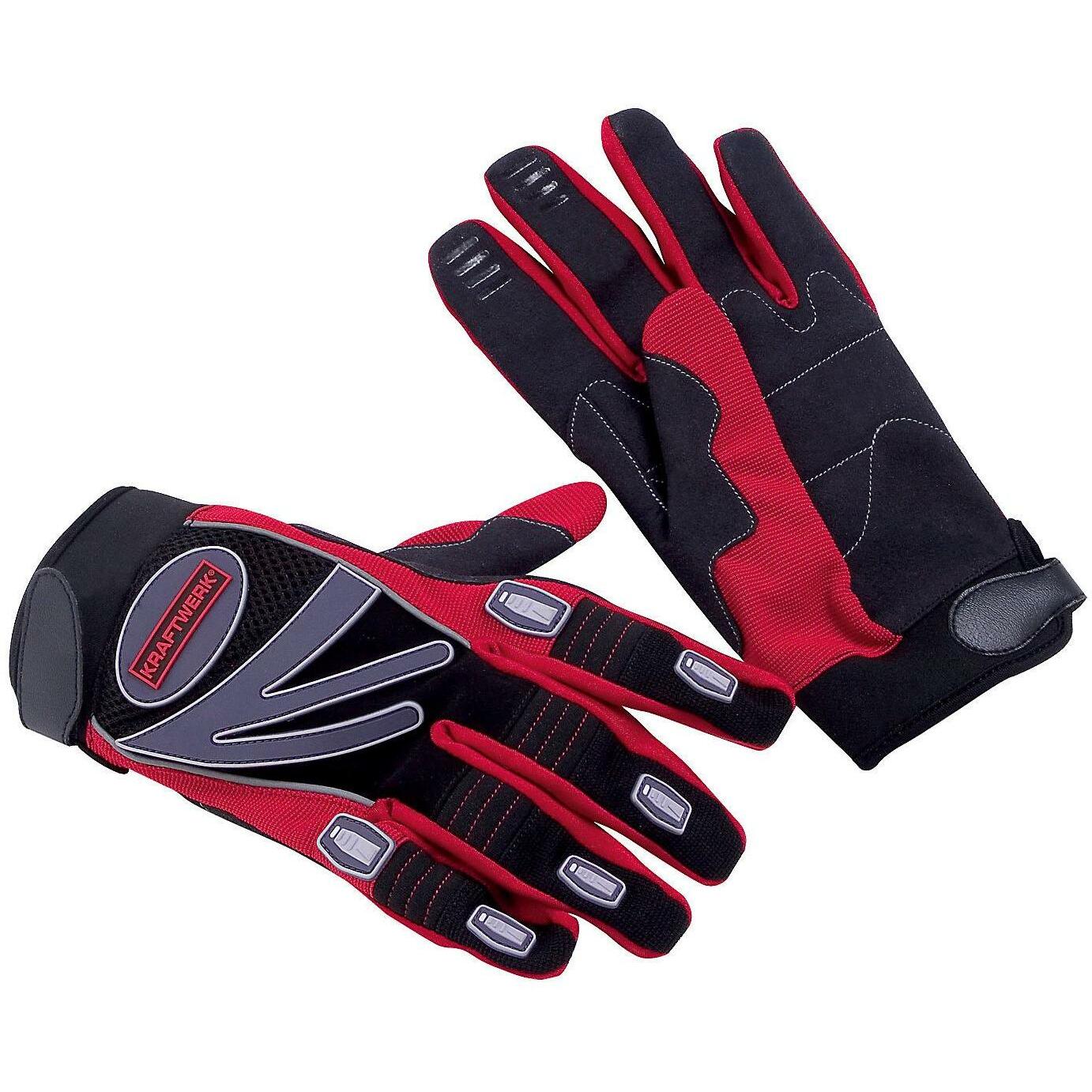 Kraftwerk Rosso/Nero Guanti Di Sicurezza, Kw Guanti Da Lavoro Da Meccanico, Xl (Xl)
