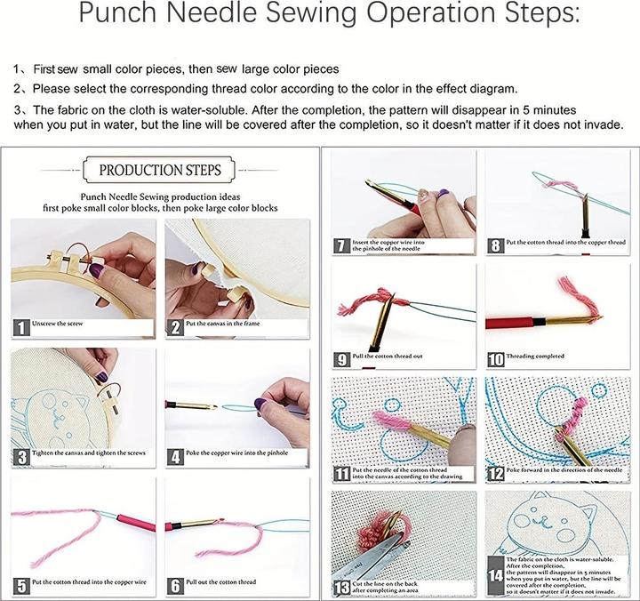 Actual product image Activity Board Punch Needle Embroidery Starter Kit with pattern and instructions, cross stitch kit
