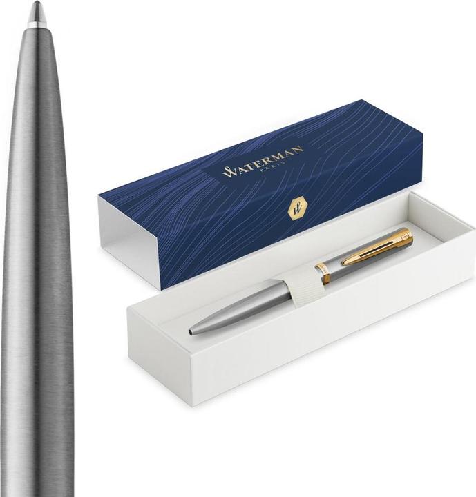Actual product image Waterman Kugelschreiber IMPRESSION Stainless SteelGT M Blau Geschenkbox (1x)