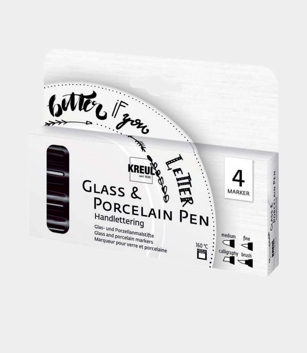 Immagine prodotto Kreul Penna in vetro e porcellana (Nero, 4 mm, 4 x)
