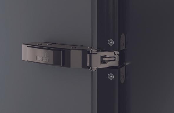 Actual product image Hettich Sensys 8638i aluminum pot hinges, corner, center and inlying ban