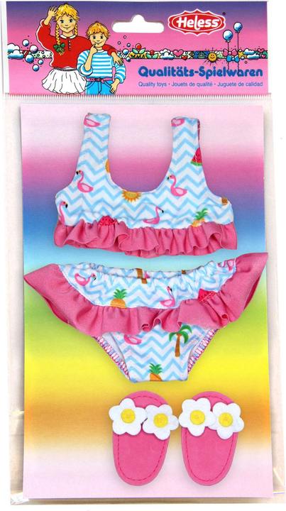 Actual product image Heless Doll bikini Flamingo small for dolls from 28-35 cm, 4 pieces, incl. sandals